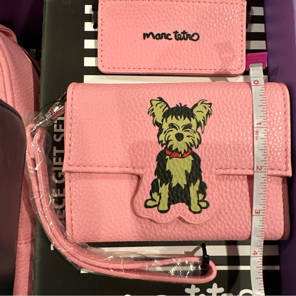 Marc Tetro 3 Piece Set Yellow Mini Backpack Wallet Cardholder With Gift Box - Picture 4 of 6